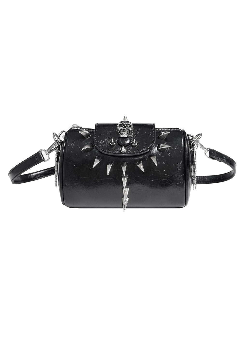 vegan leather black mini chain strap bag