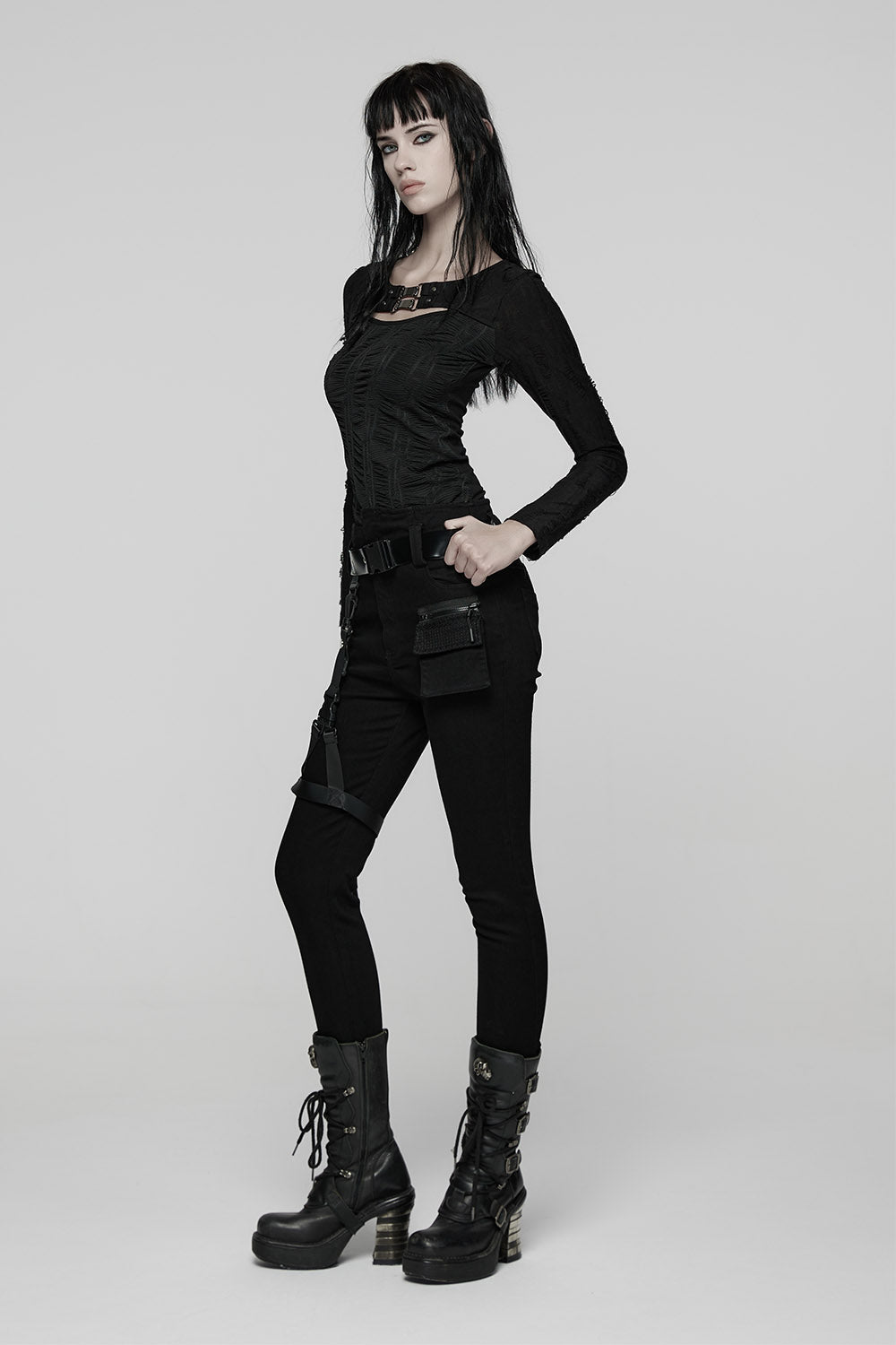 punk long sleeve gothic top