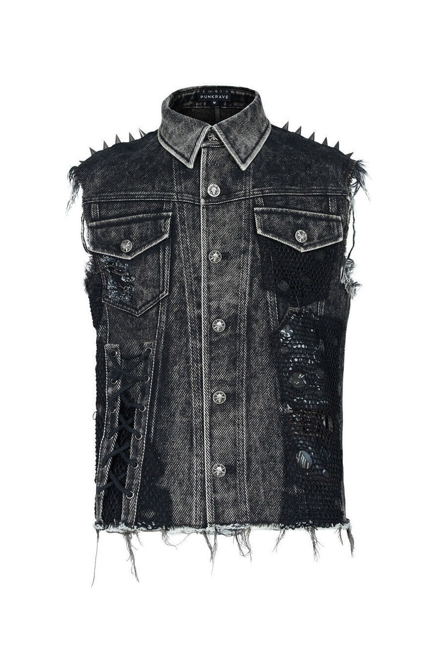 Scavenger Denim Spiked Vest