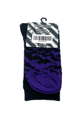 adult emo purple and black knitted bat socks 