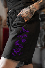 comfy casual street gothic bat shorts with stretchy waist 