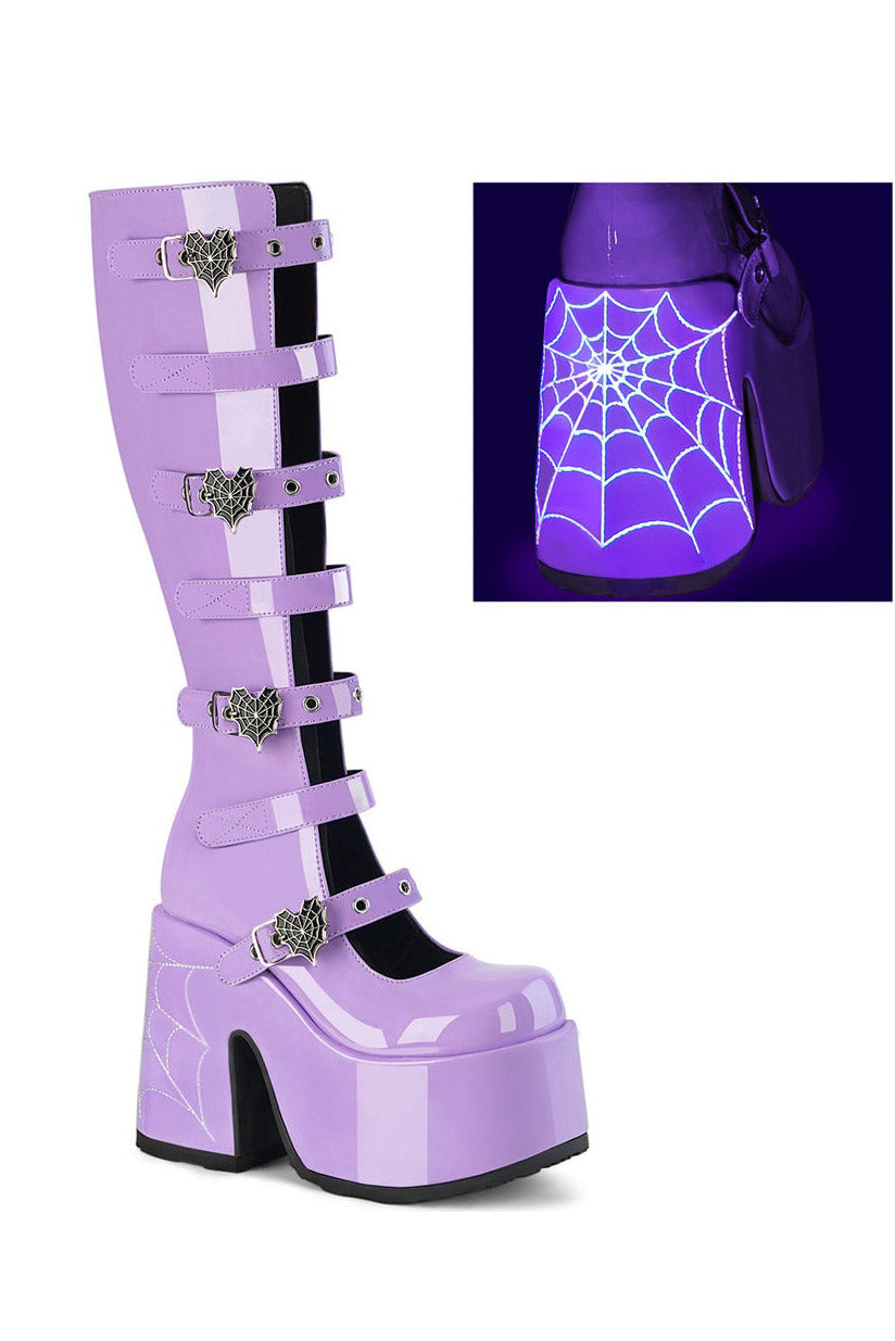 womens rave pastel purple platform boots