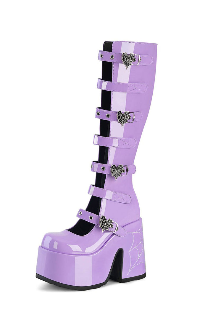 womens kawaii pastel purple platform boots