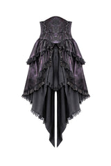 Corset style high waisted womens goth fashion skirt with lace 