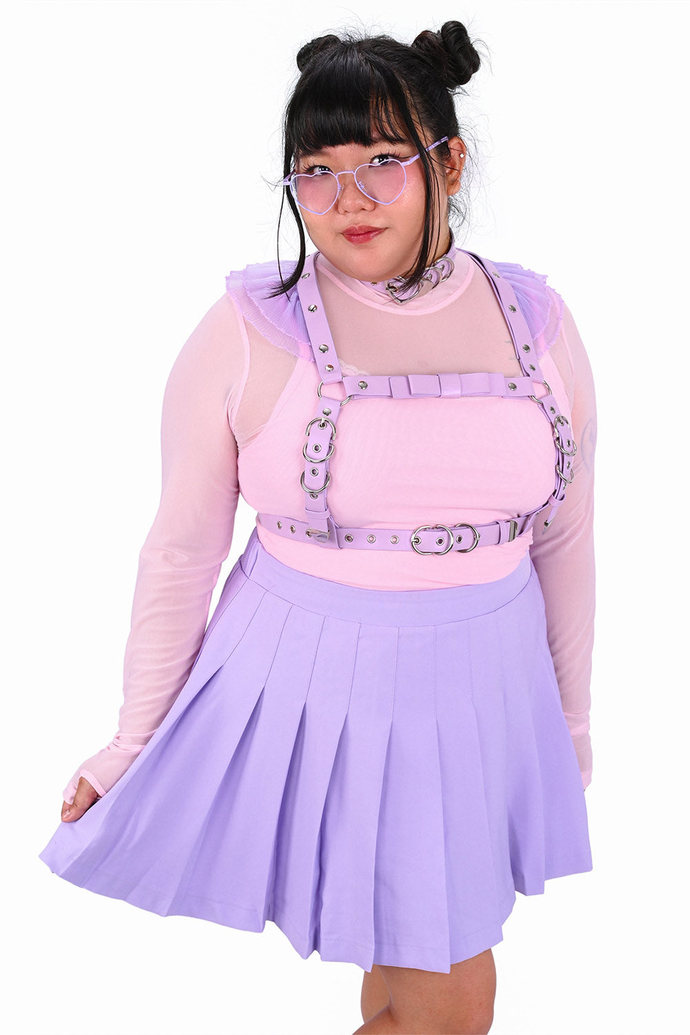 light purple lolita harness belt 