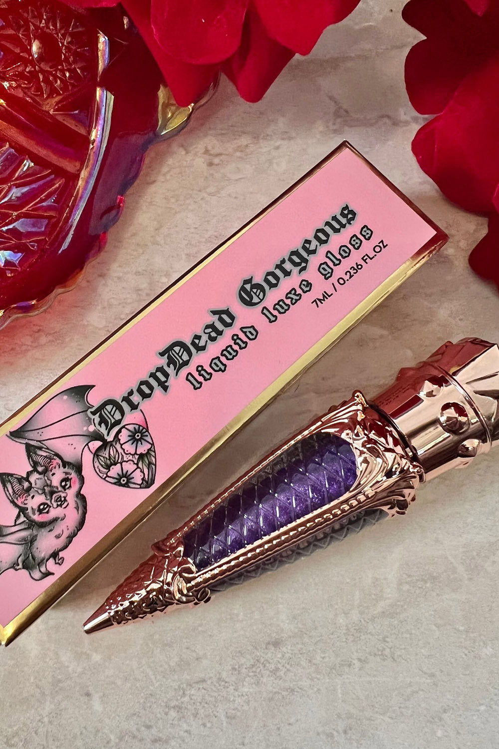 purple magical girl lip gloss makeup