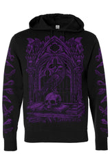 Quoth the Raven Hoodie [LILA] [Reißverschluss oder Pullover]