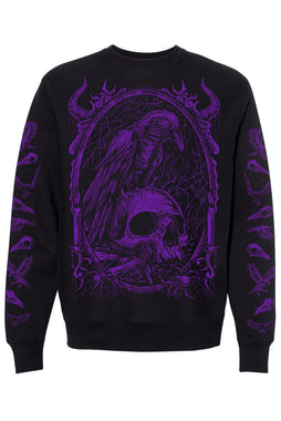 Death Raven Sweatshirt w/ Crow Sleeves [PURPLE]
