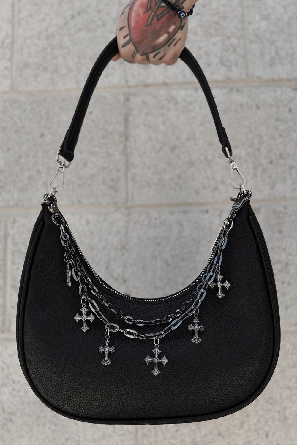 gothic purse with gothic cross purse strap 