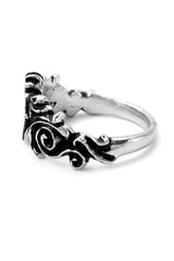marie Antoinette silver floral ring 