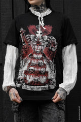 gothic wedding cake short sleeve black cotton shirt