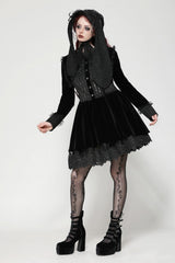 womens emo long black bunny rabbit eat hat