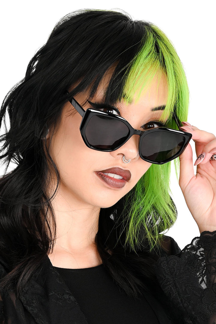 black unique quirky square sunglasses 