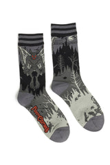 knitted mothman spooky socks