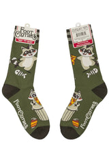 novelty funny viral meme emo raccoon socks