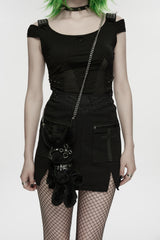 black bunny plush bag