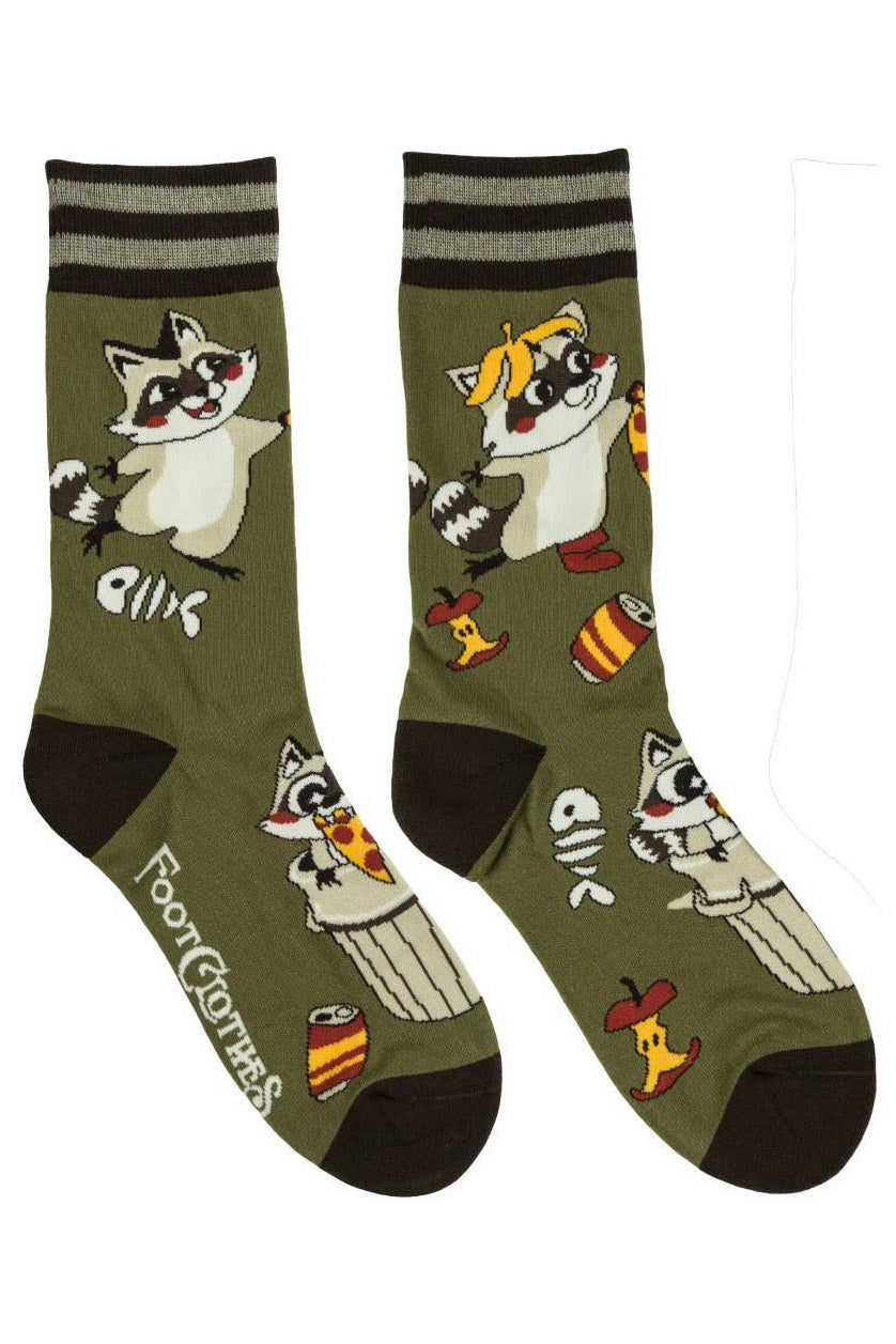 funny novelty emo raccoon socks