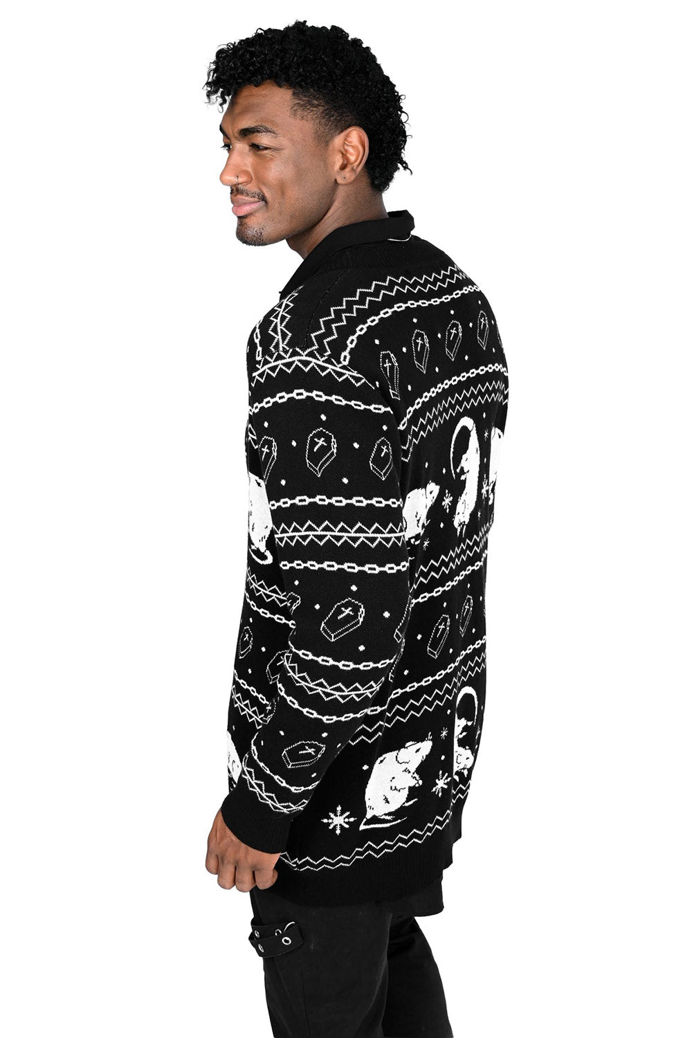 mens goth xmas sweater