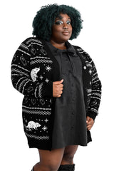 coffin pattern knitted rat sweater cardigan