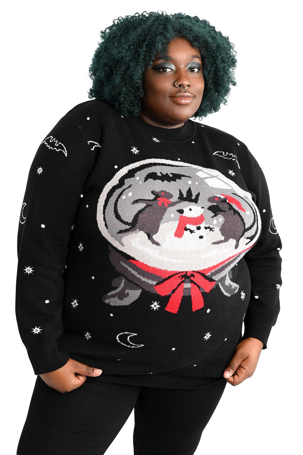 weirdcore dark humor gothic rat sweater cardigan