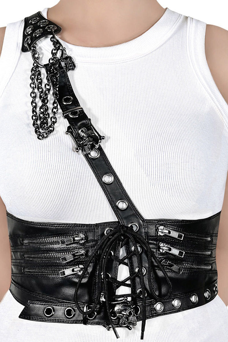 punk skull belt for women