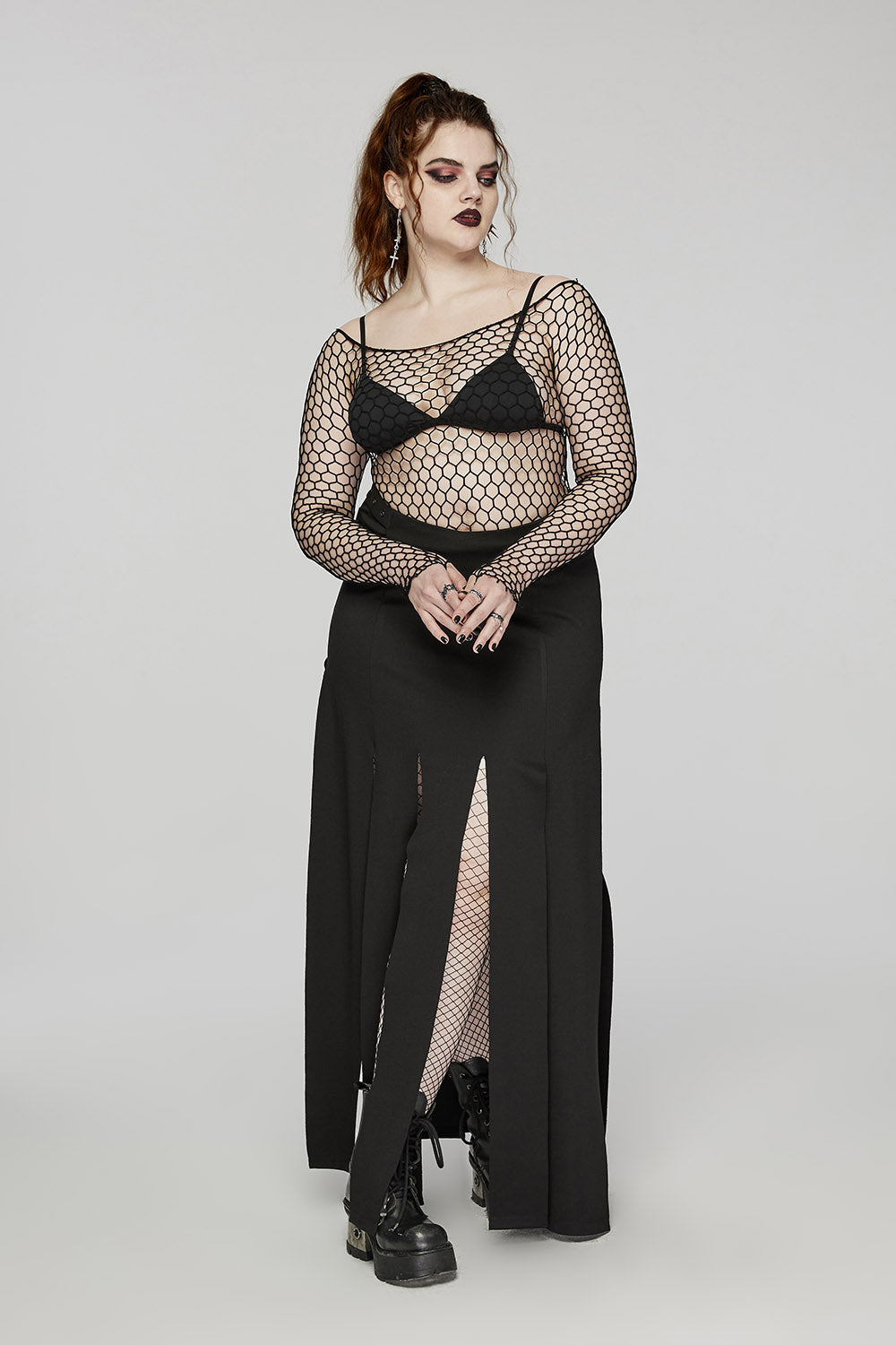 womens gothic fishnet top