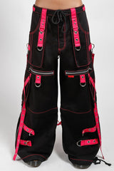  tripp NYC hot pink and black baggy cotton pants