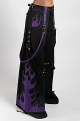 eyelet strap gothic oversized pants