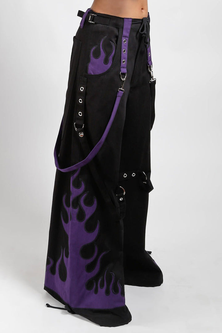 eyelet strap gothic oversized pants