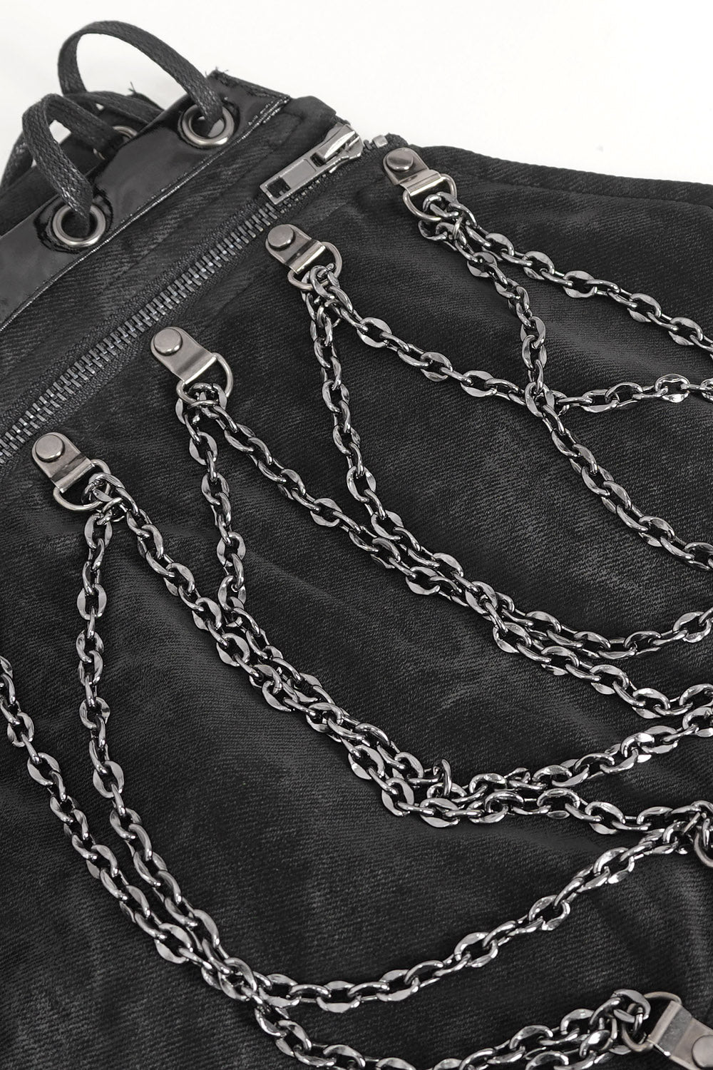 lace up chain gothic skirt