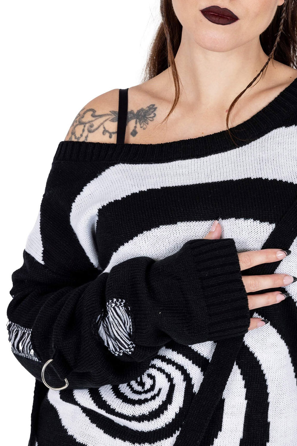 thumbhole long sleeve gothic sweater 