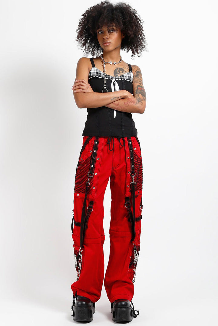 womens baggy red raver pants