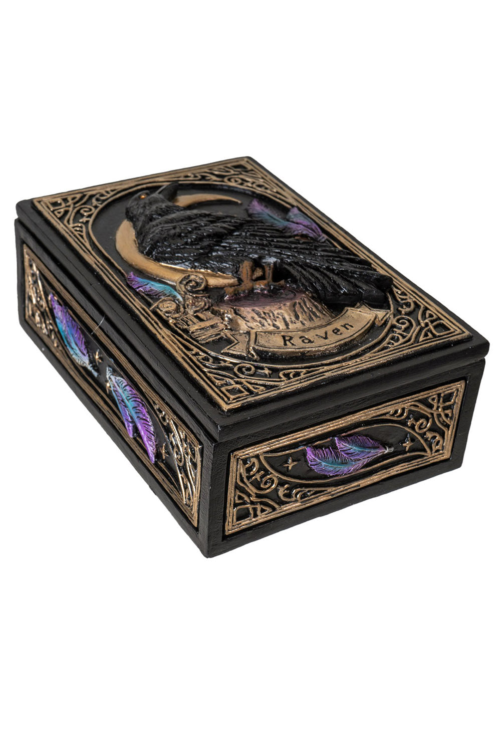 gothic raven trinket box