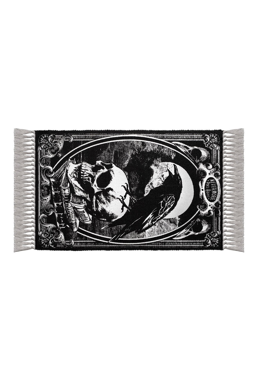 handmade gothic skull and crow tapestry rug by alchemy 