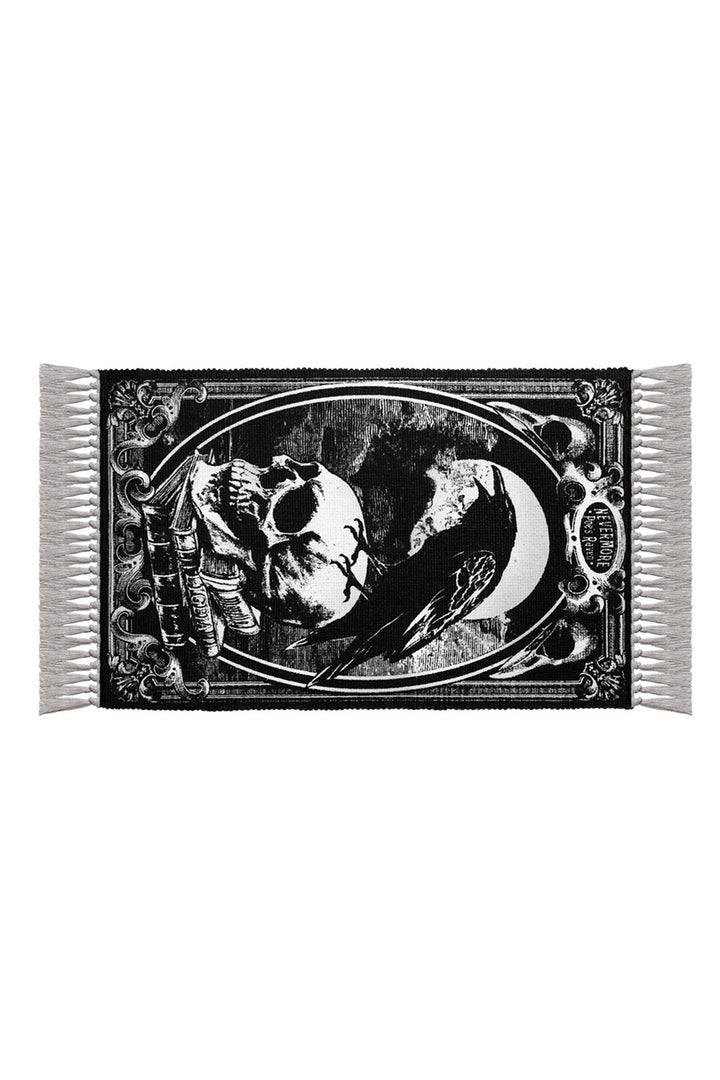 handmade gothic skull and crow tapestry rug by alchemy 