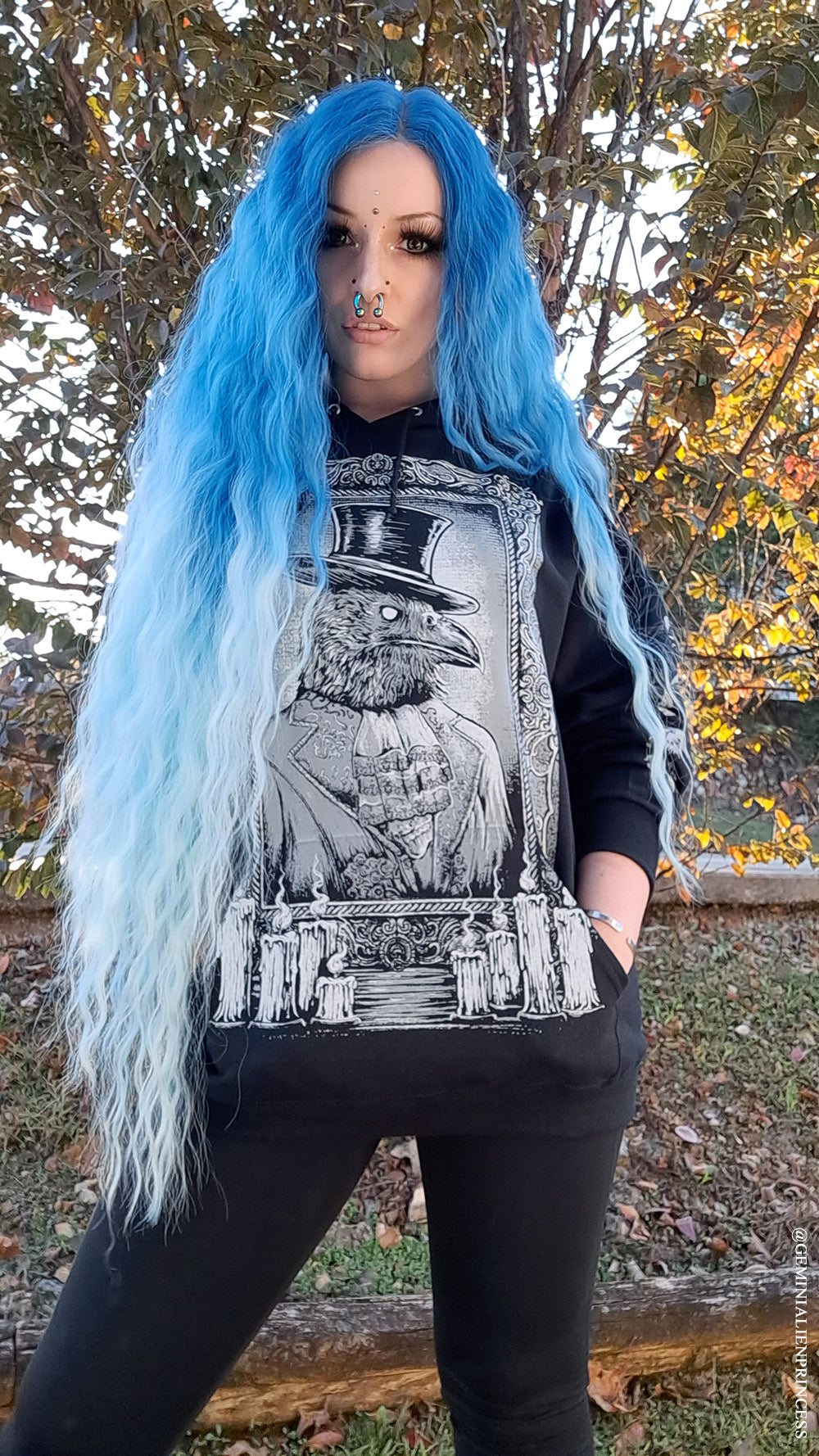 Victorian Goth Gentleman Crow Hoodie w/ Raven Sleeves