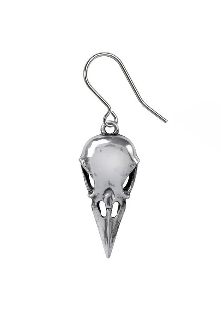 pewter raven earrings