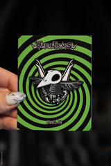 gothic enamel raven pin