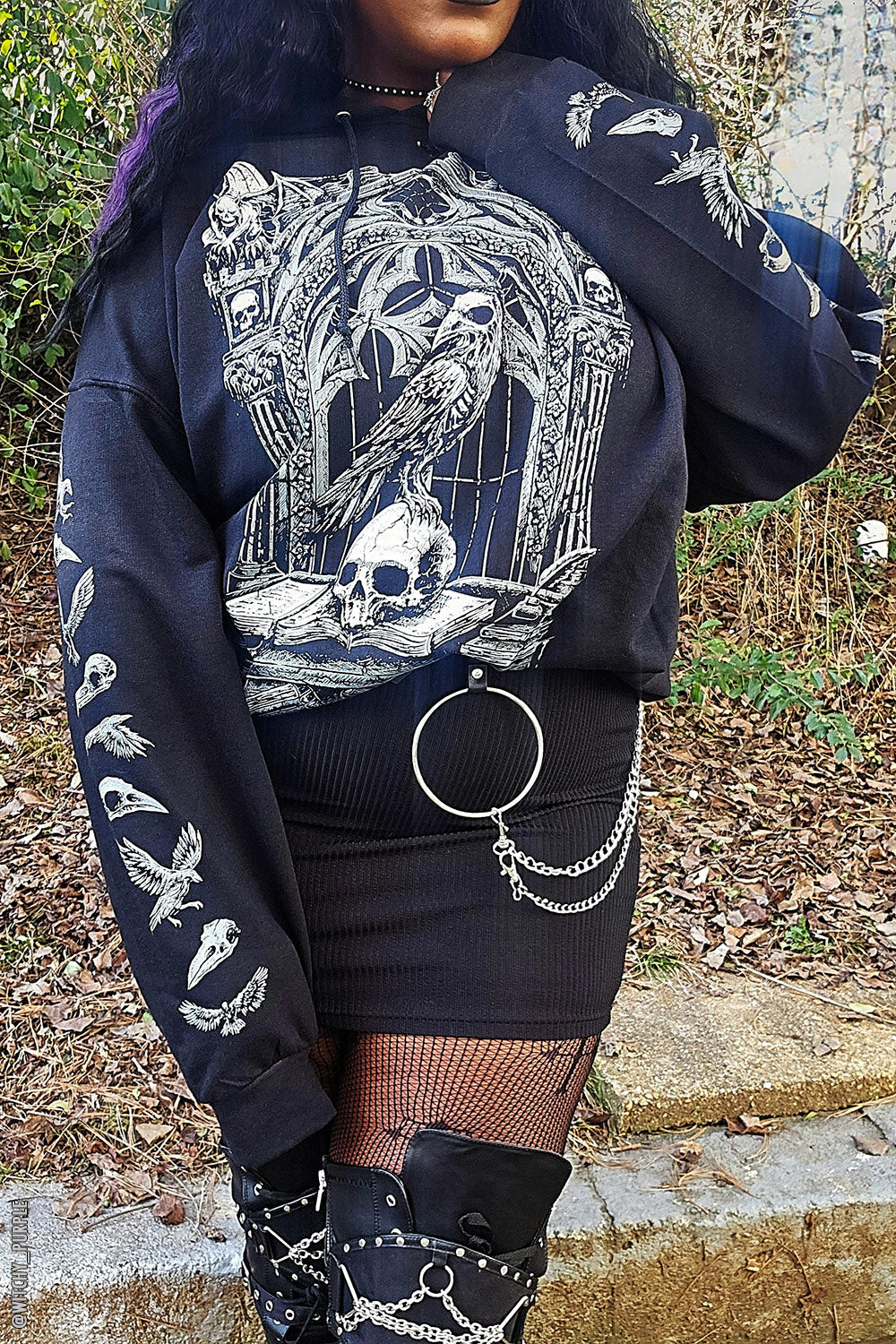 【TWN】23FW★ Ravvit Hoodie oversized logo embroidered hoodie in cotton in LIGHT HEATHER