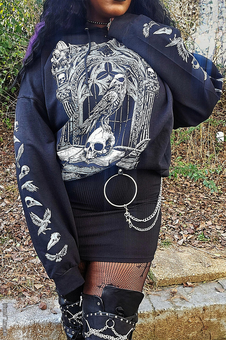 Quoth the Raven Hoodie [GRAY] [Zipper or Pullover]