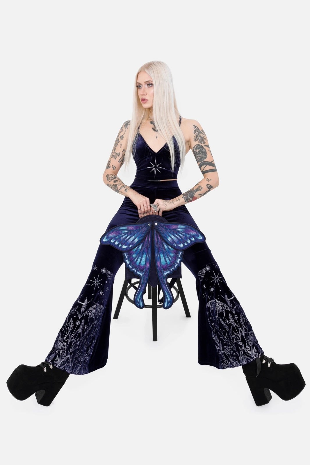  enchanting fairycore novelty embroidered moth wings 3d backpack