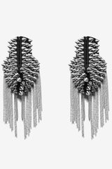 detachable rivet spikes shoulder patches for punk rave bodysuit 