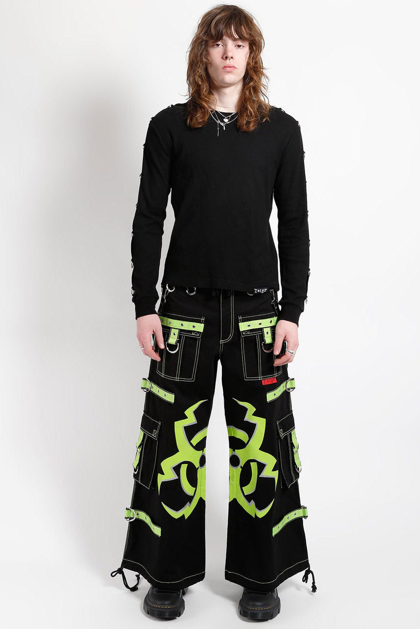 【TRIPP NYC】Mega Pants Tripp NYC Mega Skull Pants [BLACK/RED] XXS at Amazon Men's