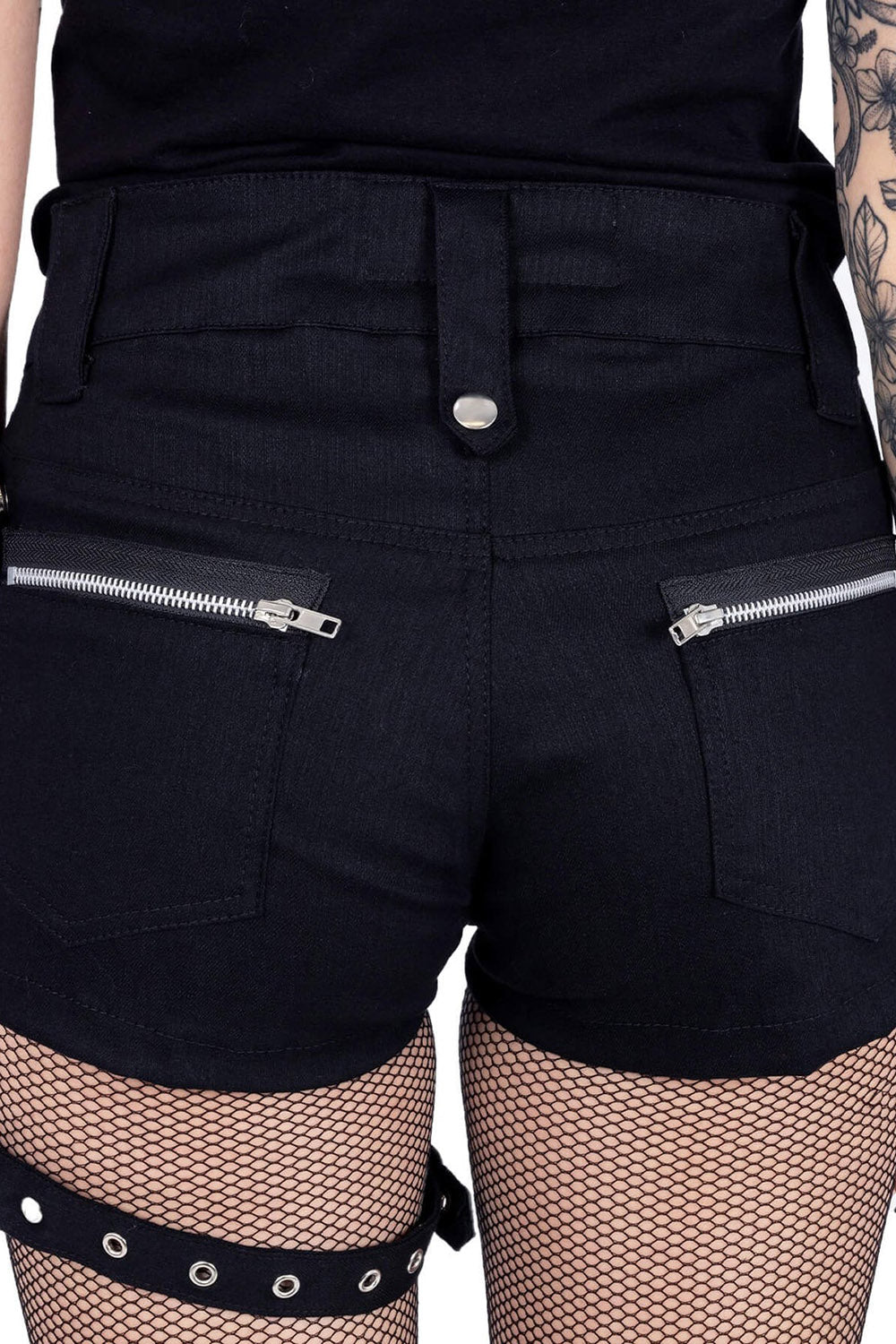 womens low waisted goth bootie shorts