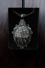 gothic real spiderweb necklace
