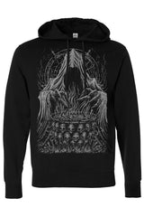 gothic grim reaper black cotton hoodie 