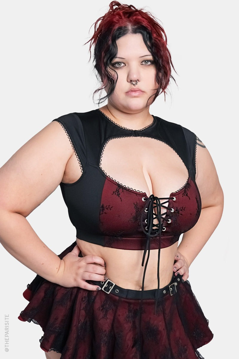 romantic goth sexy lace swimsuit top