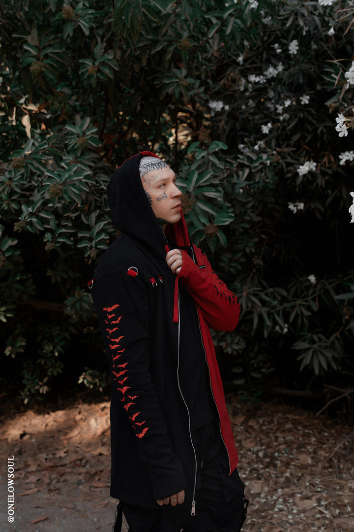 Split Mage Hoodie [Black/Red]