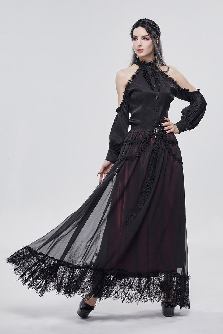 burgundy gothic skirt