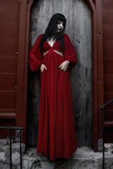 dark red dress